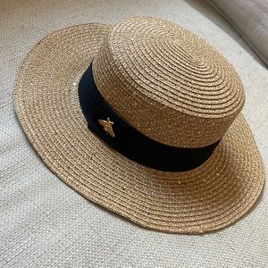 Small Bee Sequin Straw Beach Hat